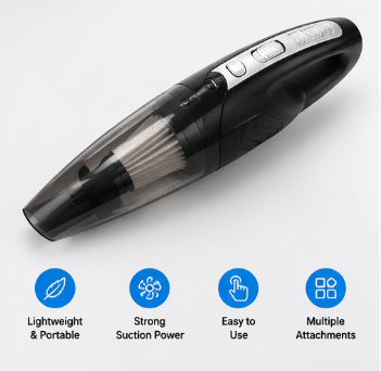 MA-008 cordless wet and dry car vacuum cleaner β studio product shot showing actual unit